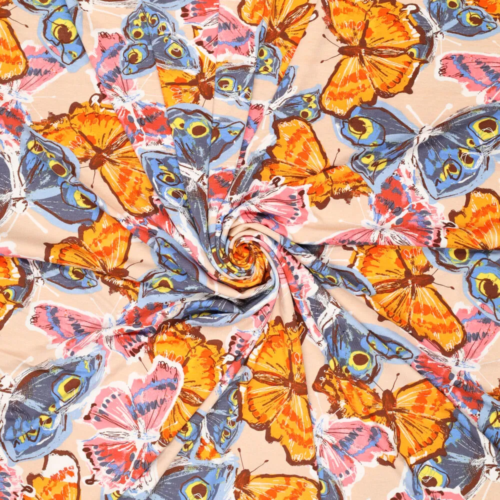 19501 Crayon Butterfly Viscose Spandex Knipidee nl Double Folded Or 19501-crayon-butterfly-viscose-spandex-knipidee-nl-double-folded-or